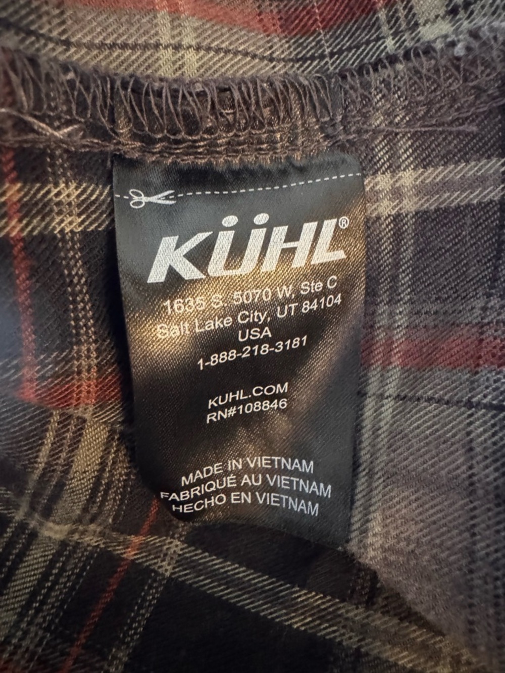 Kuhl Men's Navy, Gray and Red Plaid Long-Sleeve Button-Down Shirt M - Picture 5 of 5